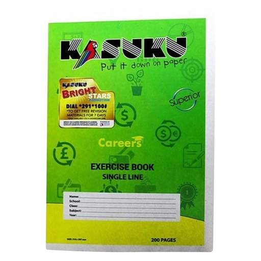 [ST00000000113] Kasuku A4 Ruled Exercise Book 200 pgs