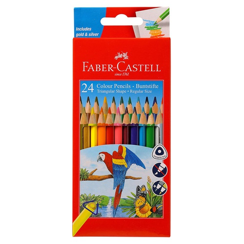 [ST00000000053] Faber Castell Colour Pencils Triangular 24 pieces